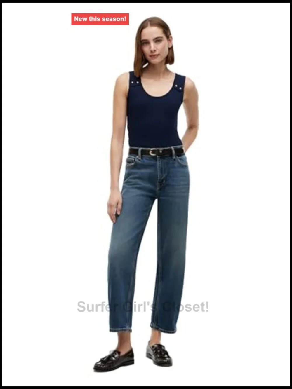 Sleeveless U-Neck Tank Top with Button Embellished Shoulder Design, Stretch